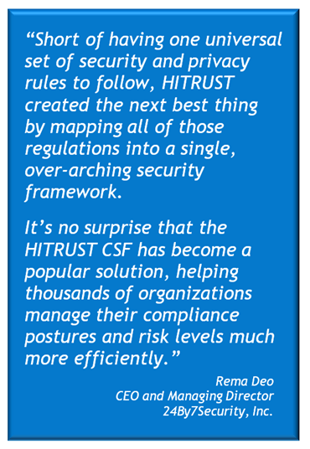 HITRUST CSF quote from Rema Deo, 24By7Security, Inc.