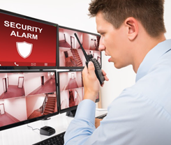 Security guards may monitor cameras, screen visitors, and patrol the premises