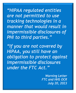 Web tracking tools may result in impermissible disclosures of PHI