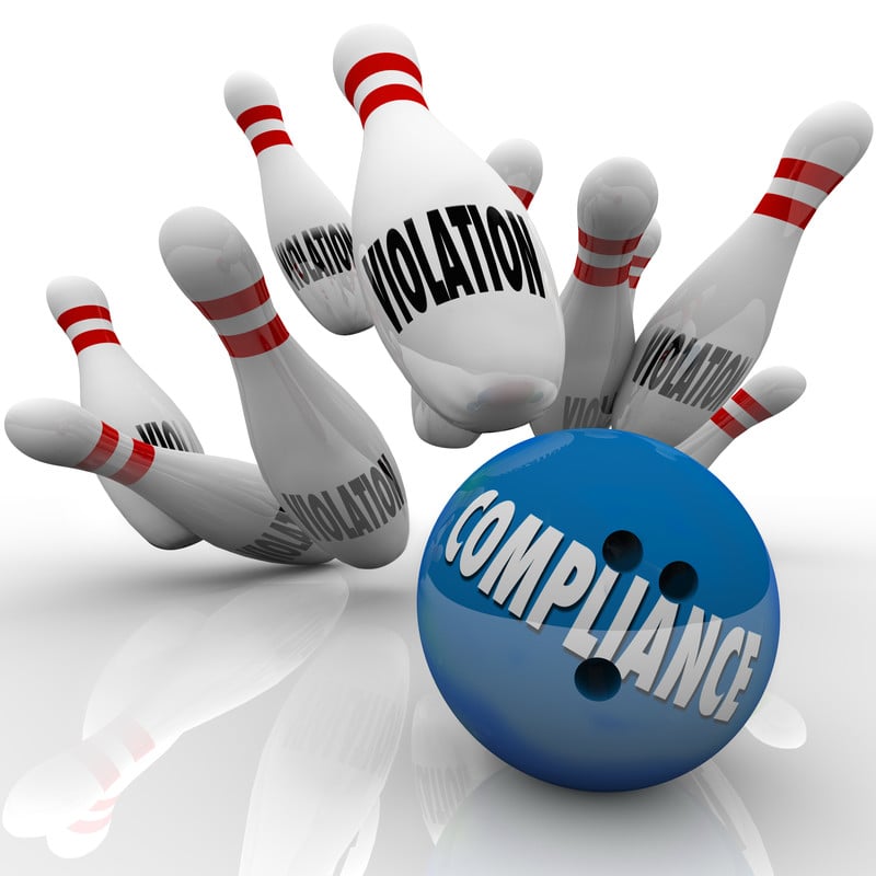 bowling ball and pins - compliance violation hipaa 24by7security